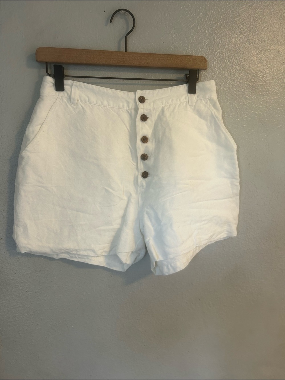 Onia linen blend button up shorts